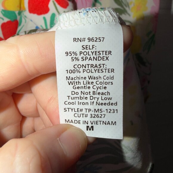 Perseption Concept Floral Chiffon Blouse Size Medium Ruffle Sleeve Top - Picture 6 of 7